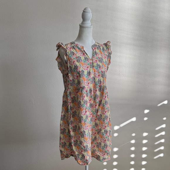 LOFT Dresses & Skirts - LOFT Multicolor Floral Ruffle Dress